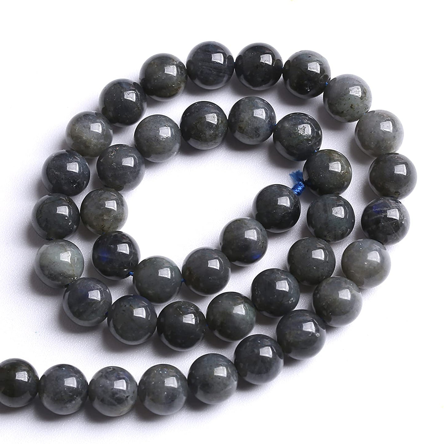 8MM 46PCS Natural Stone Black Labradorite Beads Crystal Loose Beads for Jewelry Making DIY Bracelet