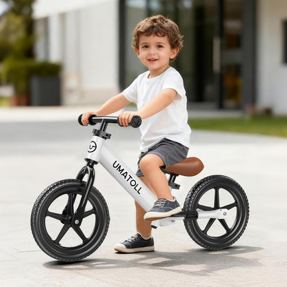 Umatoll Toddler Balance Bike for 2-5 Year Old, Adjustable Kids Toy Bicycle, Gift for Ages 2-3 Girls Boys (White)