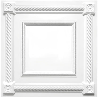 LEVOWAY 12-Pack PVC Drop Ceiling Tiles, 24 x 24in White 2'x2' Glue Up Ceiling Panel Cover 48 Sq.Ft