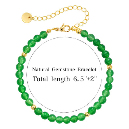 Treasure Bender Protection Beaded Bracelet for Women Men, Natural Crystals and Healing Stones Adjustable Green Jade Bracelet Jewelry Gifts for Women Men (Green Jade)