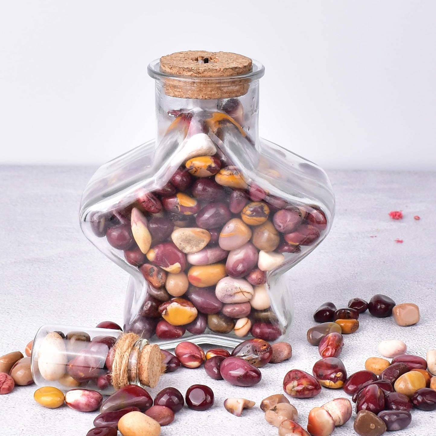 SigMntun Polished Mookaite Jasper Crystals - 72 Pcs, 0.5" 10 oz, Handpicked Tumbled Gemstones Rocks, Pebbles for Reiki, Chakra, Healing Home Decor
