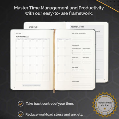 90 Day Undated Productivity Planner (A5) – Guided Goal Setting System with Daily, Weekly & Monthly Layouts, Structured Focus Framework for Work, Study & Personal Growth – MindPanda Balance