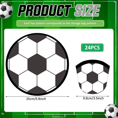 Gejoy 24 Pcs Volleyball Baseball Foldable Fan Rugby Basketball Soccer Handheld Round Folding Flying Disc for Women Man Daily Use Sports Festival Wedding Party Favors Decorations Portable, 8 Style