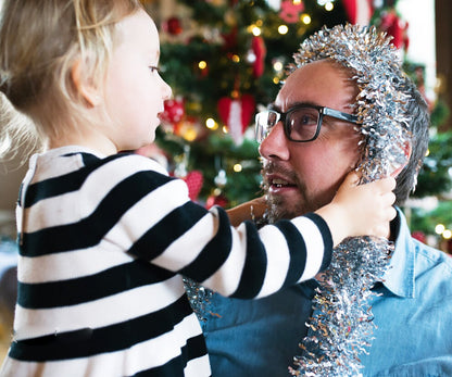 DECORA 33 Feet Silver Tinsel Garland, Christmas Metallic Hanging Tinsel Garland for Xmas Tree Home and Party Decoration