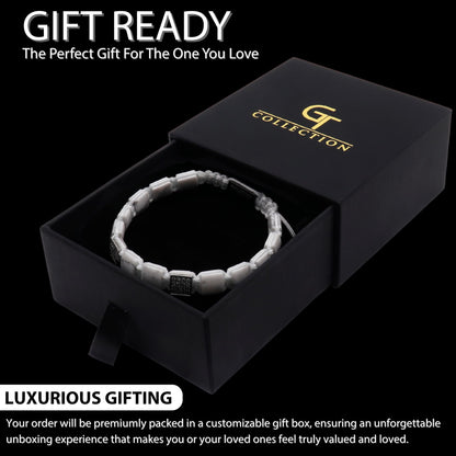 GT collection Flat Bead Bracelet, Gemstone Adjustable Bracelets for Men - Beaded Energy Bracelet for Relaxation and Peace, Handcrafted Men's Jewelry Gifts for Men