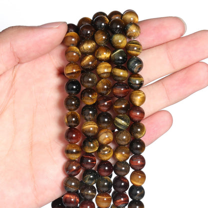 6mm Onyx Agate Color Tiger-Eye Natural Stone Beads Round Loose Beads for Jewelry Making Yochus DIY Beads Bracelet Necklace