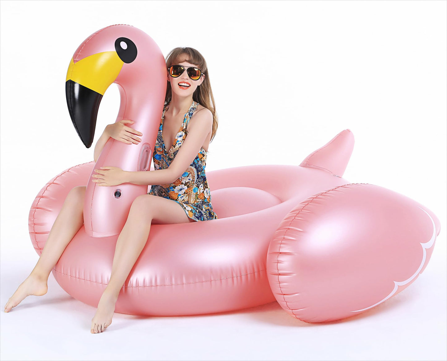 Jasonwell Giant Inflatable Flamingo Pool Float with Fast Valves Summer Beach Swimming Pool Floatie Lounge Floating Raft Outdoor Party Decorations Toys for Adults (XXXL)