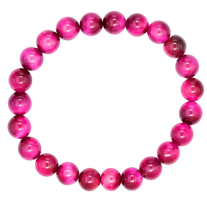 Amazing Gemstone Crystal Bracelet for Women Men's Gifts - Protection Healing Crystal Bracelet - 8mm Gemstone Beaded Stretchable Bracelet Pulseras Para Hombres Mujer Stocking Stuffers Mothers Day Gift (Pink Tiger Eye)