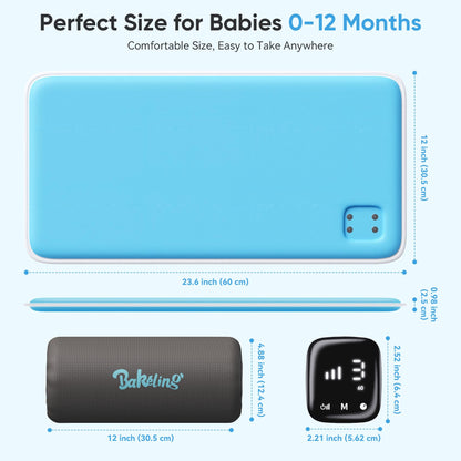 Baby Vibrating Sleep Soother Mat, Vibrating Mattress Pad Sleep Soother, 90 Min Timer, Vibrating Mat for Sleep, Aid to Calm Fussy Newborn for Easier Rest, Infant: 0-12 Months, Lake Blue