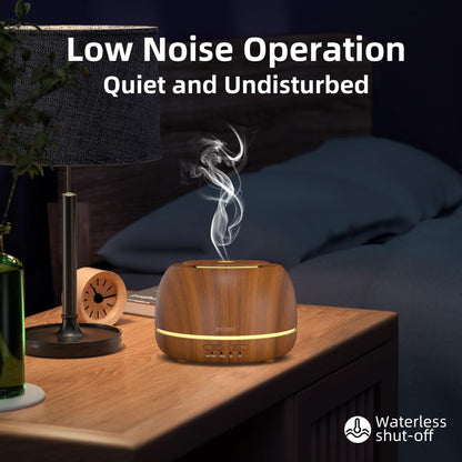 SEEDSEEL 300ML Essential Oil Diffuser with Remote Control,7 LED Colour Lights,4 Timer, Quiet,Ultrasonic Aromatherapy Diffuser for Bedroom, Living Room, Desk,Office