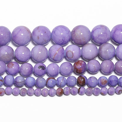 Yochus 60pcs 6mm Deep Purple Persian Jade Energy Healing Round Bulk Gemstone Beads for Jewelry Making Bracelet Necklace Earring DIY
