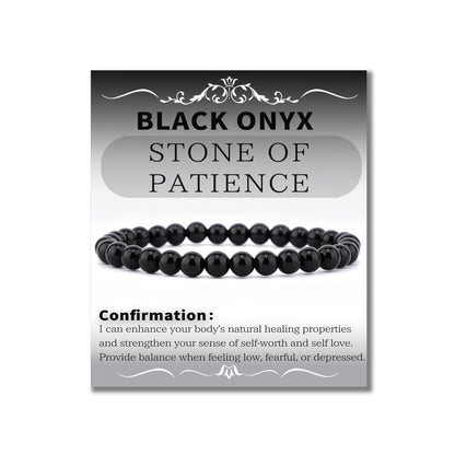 Bymitel 4mm Black Onyx - Handmade Reiki Gemstone Stretch Bracelet, Natural Beauty & Spiritual Essence, Crystal Healing for Unisex Adults