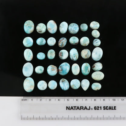 Gemkora 100cts Natural Larimar Gemstones Wholesale Cabochons Lot, Jewelry Making Loose Gemstone, Polished Gems, DIY, Wire Wrapping, Reiki, Wikka, Healing Crystals, Bulk Gemstone Deal [B-Grade]