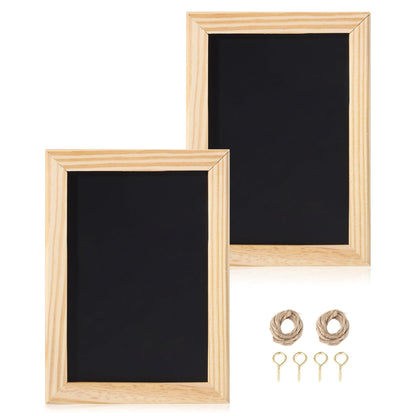 Miraclekoo 2 Pack Mini Chalkborad Signs Small Chalk Boards with Unfinished Wood Frame,4 x 6 Inch