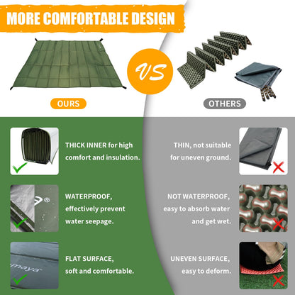 AYAMAYA Foam Sleeping Pad for Camping - Foldable Camping Mattress for 3 4 Person, Extra Thick Waterproof Tent Footprint Inner Camping Mat for Outdoor Backpacking Hiking Picnic Camping