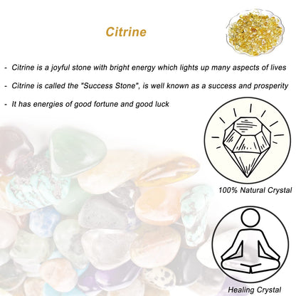 Natural Citrine Tumbled Chips Crushed Crystal Stone, 7-9mm Polished Healing Crystal Chips Healing Reiki Crystal Jewelry Making Home Decoration