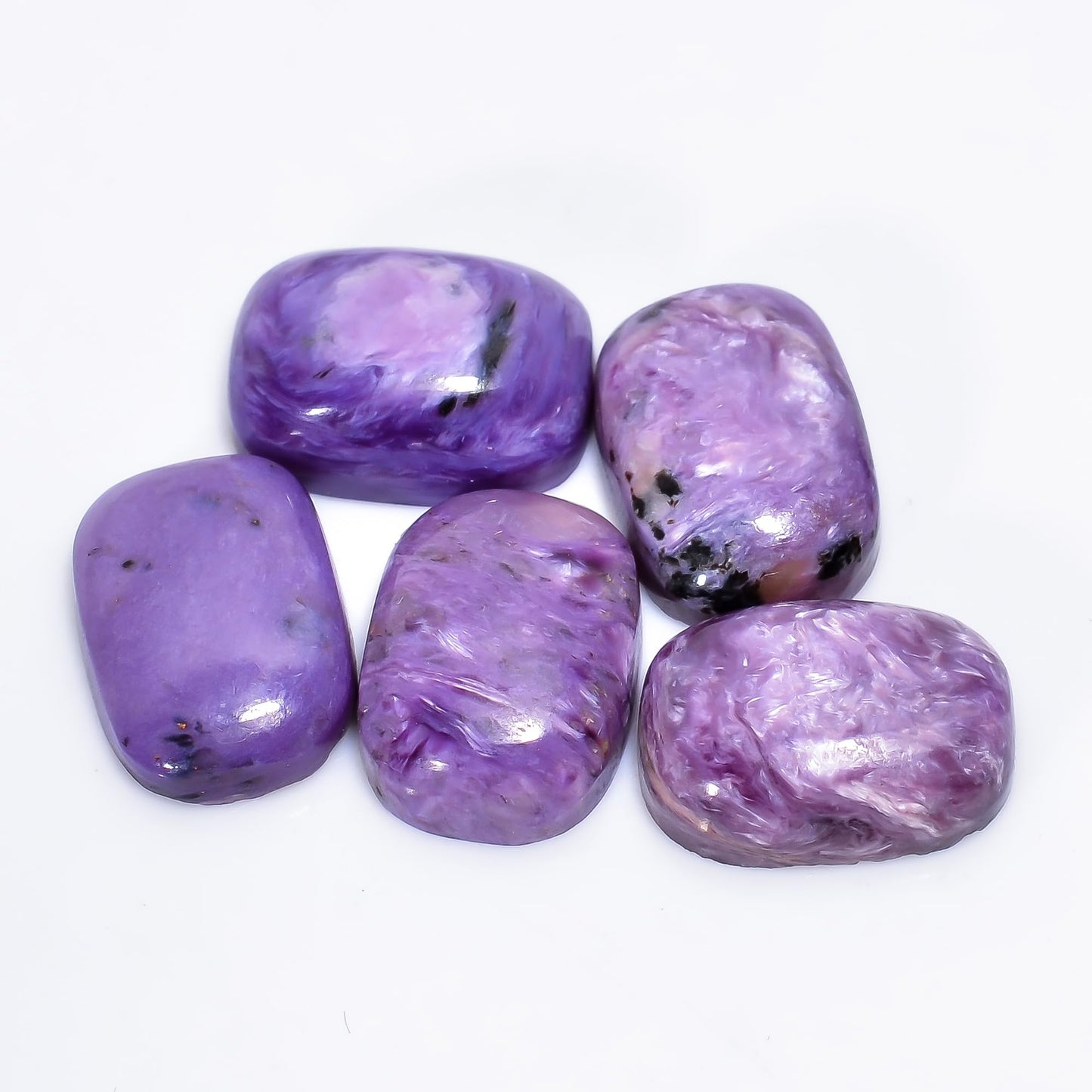 2 PCS, 14X10 MM, AURA GEMS Natural Charoite, Cabochon, Radiant Shape, Jewelry Making Stone Supply, Chakra Energy Healing Gemstone, Real Crystal, Birthstone, Wholesale deal