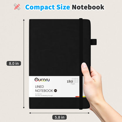 Oucaru Lined Journal Notebook, 24 Pack, 180 Pages, A5 Journals for Writing, 100 GSM Thick Paper, Small Notebooks Daily Journal for Women Men Work, Business, School, Travel Supplies