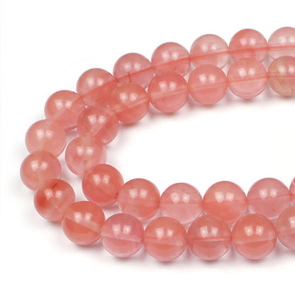 MJDCB Stone Beads Pink Crystal Round Loose Beads for Jewelry Making DIY Bracelet Necklace (6mm)