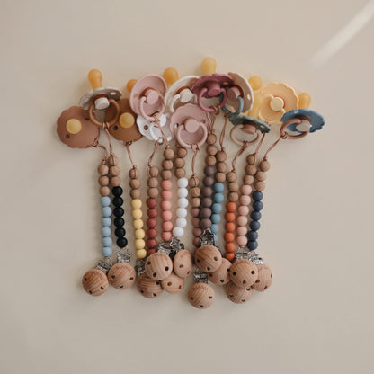 FRIGG Daisy Natural Rubber Baby Pacifier | Made in Denmark | BPA-Free (Blush/Cream, 6-18 Months) 2-Pack