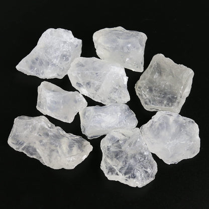 Nvzi Clear Quartz Crystal Bulk, Raw White Quartz Crystal Stones for Wicca, Reiki, and Energy Healing Crystals, Witchcraft Supplies, Rocks for Tumbling, Calcite Crystal, Hypnotic Gems(1 Lb)