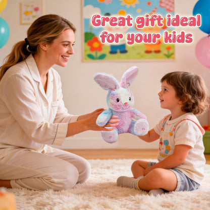 Glow Guards 10'' Light up Peek-a-Boo Bunny Stuffed Animal, Singing Rainbow Bunny Stuffed Toy, Animated Interactive Rabbit Plush Toys Easter Birthday Gifts for Baby Toddlers Girls Boys