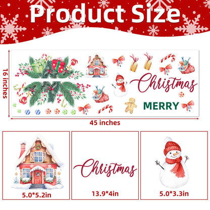 Merry Christmas Wall Decals Stickers Holiday Party Backdrop Decorations Festive Arch Backdrop Home Decor Christmas Photography Background Stickers for Living Room Nursery Home