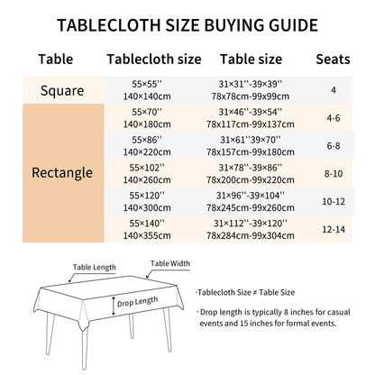 Deep Dream Table Cloth Rectangle Table, Rustic Waterproof Cotton Linen Tablecloths, Wrinkle Free Farmhouse Style TableCloths for Parties, Kitchen Dining, Holiday, 55" X 70", 4-6 Seats