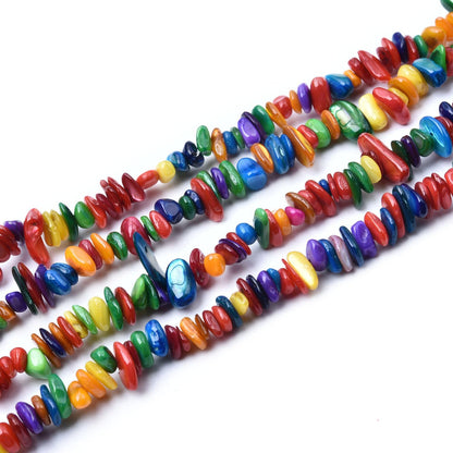Natural Chip Stone Beads 450pcs Colorful Shell Chips 5-8mm Irregular Healing Crystal Rocks Hole Drilled DIY Loose Gemstone Beads for Jewelry Making Bracelet Earrings Necklace Crafting