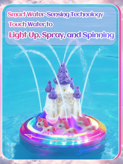 Light up Baby Bath Toys Birthday Gifts- LED Color-Changing Lights & Automatic Water Spray, Fun Bathtub Water Toys for Kids Ages 1-3 Toddlers, Purple