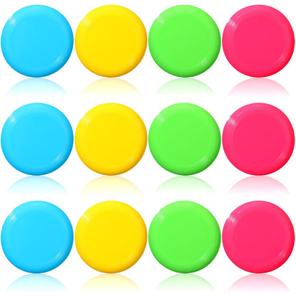 Hiboom 300 Pcs Kids Flying Discs 3.4 Inch Mini Flying Disks Bulk Flyer Toy for Outdoor Pets Dog Yard Lawn Games Party Kindergarten Teaching Favors, 4 Colors