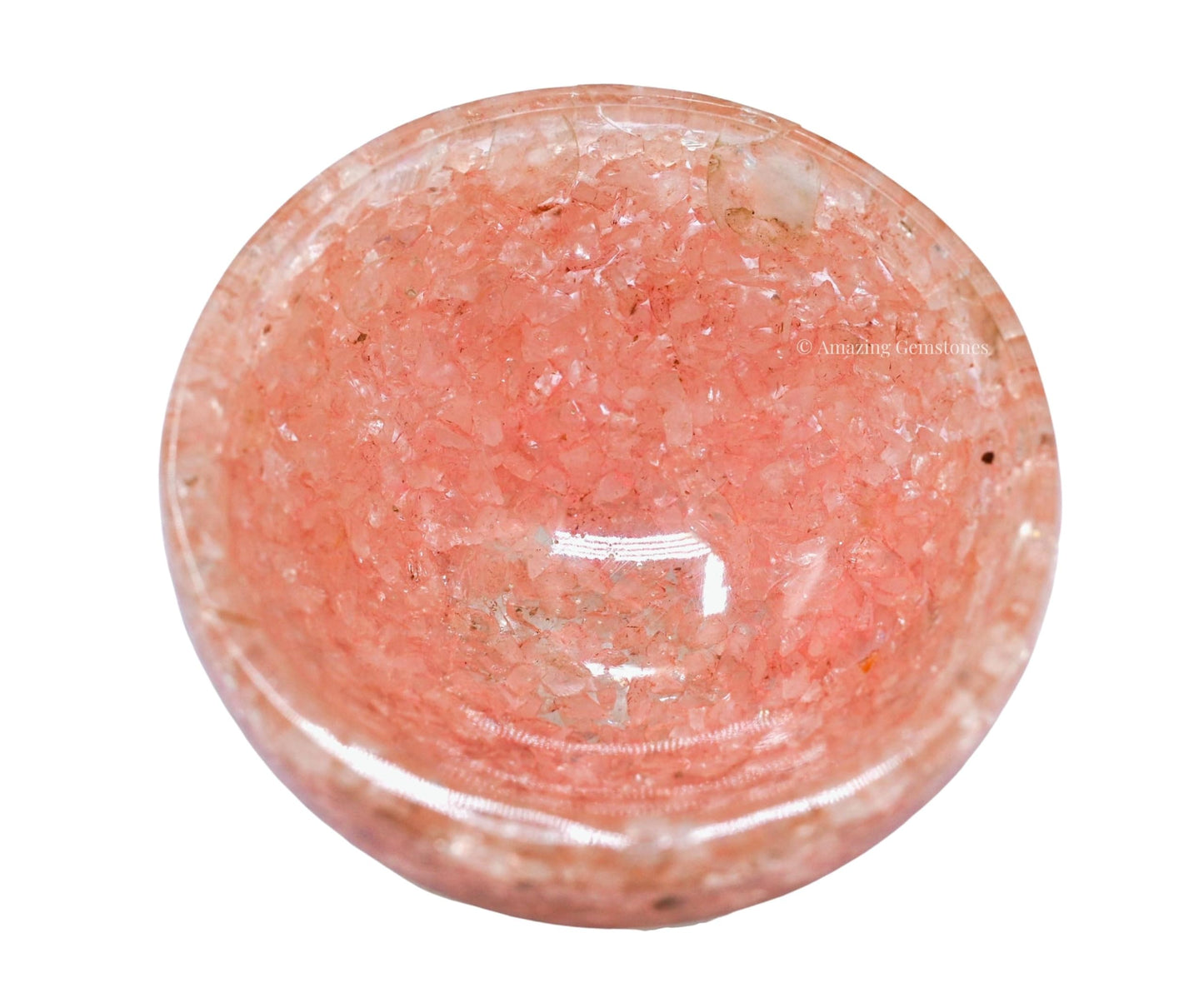 Amazing Gemstone Rose Quartz Orgonite Orgone Crystal Gemstone Bowl - 2" Orgonite Rose Quartz Crystal Bowl for Meditation, Crystals and Healing Stones Gift and Protection