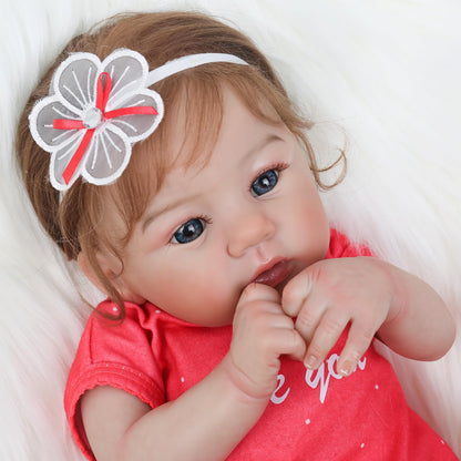 WOOROY Realistic Reborn Baby Dolls - 18 Inch Lifelike Newborn Baby Girl, Real Baby with Soft Weighted Body, Real Life Reborn Dolls Gift Set for Kids Age 3+