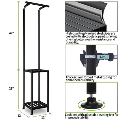 LLAXERGU Plant Stand Indoor Outdoor, 65" Tall Plant Stand Outdoor 3 Tiered Hanging Plant Shelf Heavy Duty Flower Stand Multiple Plant Metal Display Rack for Living Room Garden Balcony