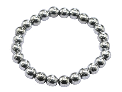 Amazing Gemstone Crystal Bracelet for Women Men's Gifts - Protection Healing Crystal Bracelet - 8mm Gemstone Beaded Stretchable Bracelet Pulseras Para Hombres Mujer Stocking Stuffers Mothers Day Gift (Silver Hematite)