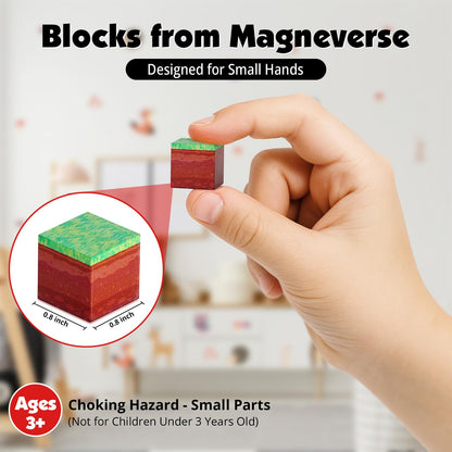 Magneverse 200 PCS 0.8in Magnetic Blocks - Magnet Toys for Boys, Magnetic Building Blocks Cubes, Stacking Magnets, School STEM Toys Birthday Gifts for Boys and Girls Age 3+ Years Old (Theme: Portal)