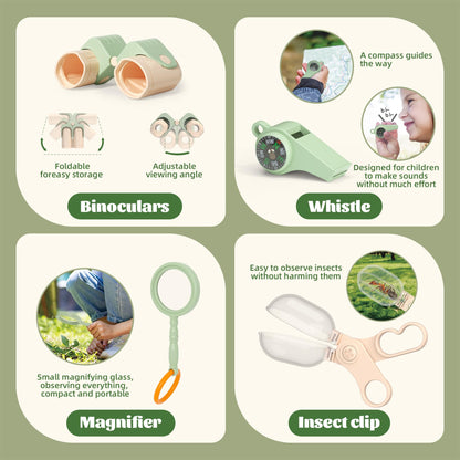 KOALA DIARY Kids Outdoor Explorer Kit, 11PCS Bug Catching Kit with Butterfly Net, Shovel，Magnifying Glass, Bug Catchers，Outdoor Explorer Kit Toys for Kids Age 3+