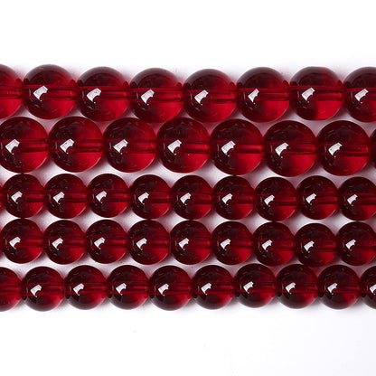 6MM 60PCS Garnet Red Glass Crystal Spacer Loose Beads for Jewelry Making DIY Bracelet 15 Inches 1 Strand