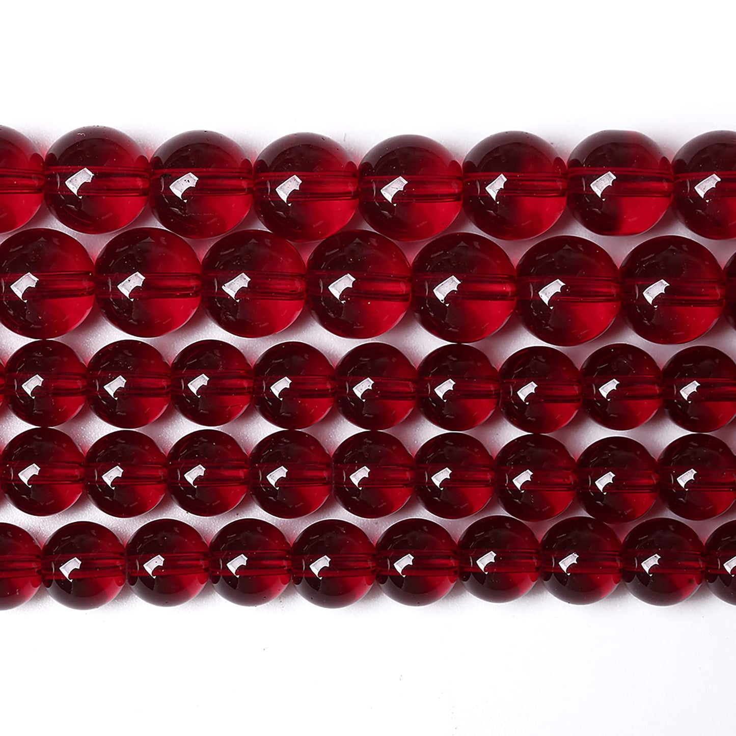 8MM 45PCS Garnet Red Glass Crystal Spacer Loose Beads for Jewelry Making DIY Bracelet 15 Inches 1 Strand