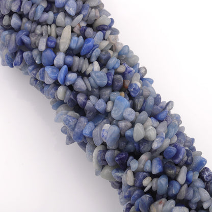 200pcs Natural Irregular Chip Stone Beads 5-8mm pre-drilled 30-inch Strand Semi-Precious Healing Crystal Beads for DIY Jewelry Making Bracelet Chakra Crafts Blue Aventurine