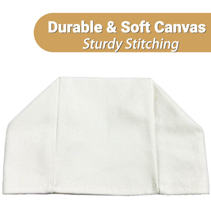 Tissue Box Cover, Cute White Linen Fabric Decorative Square Tissue Box Holder/Organizer for Bathroom Vanity Countertop/Office/Nightstand/Desk