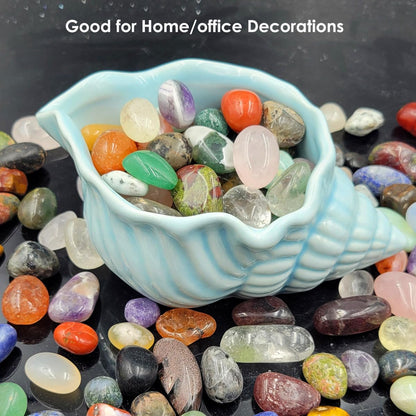 Bulk Gemstones and Crystals Set,30Kinds+ Tumbled Polished Stones Crystals for Healing, Reiki, Meditation, Crafting, Home Decorations (0.5lb)