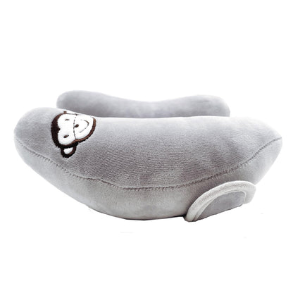 StoHua Baby Travel Pillow, Adjustable Head Neck Pillow for Infant Car Seat, Stroller Headrest Pillow for Infants, Banana Travel Headrest Pillow, Comfortble Toddler Neck Pillows for Pushchair, Gray