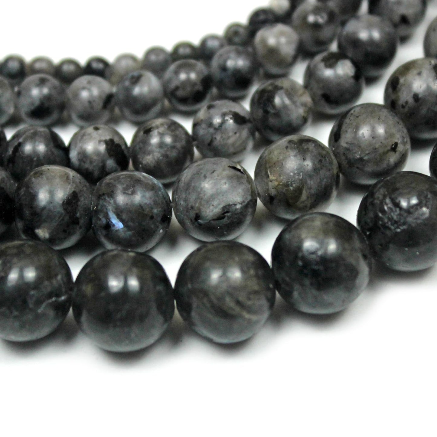 Cynbpm Natural Gemstone Black Loose Beads Charms Jewelry Making Supplies Beads for Bracelets Tourmaline Spacer Moonstone Necklace 15" 6mm