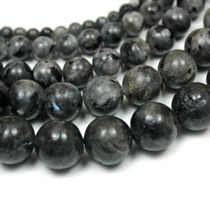Cynbpm Natural Gemstone Black Loose Beads Charms Jewelry Making Supplies Beads for Bracelets Tourmaline Spacer Moonstone Necklace 15" 6mm