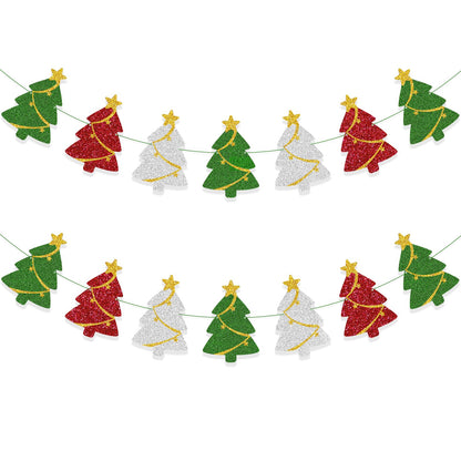 Tinbax Christmas Decorations - Christmas Tree Banner Garland for Xmas Hanging Decor(Pre-Strung)