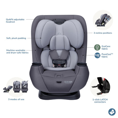 Maxi-Cosi Pria All-in-One Convertible Car Seat, Infant to Toddler Car Seat, Easy-Install Harness, Machine-Washable Cover, 5-100 lbs, Sea Salt