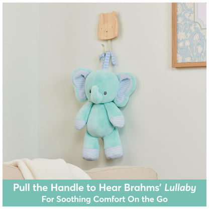 Baby GUND Safari Friends Elephant Pull-Down Musical Plush, Travel Friendly Sensory Toy with Stroller Loop for Ages 0 and Up, Blue, 12”
