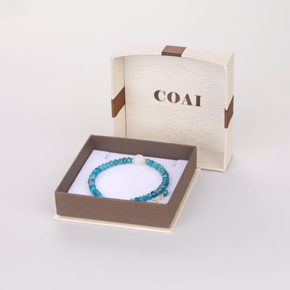 COAI Apatite Bracelet Moonstone Healing Crystal Bracelet for Women