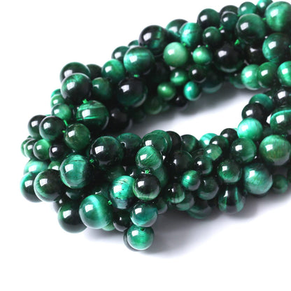 36PCS 10MM AAA Green Tiger Eye Stone Beads Natural Gemstone Bead Crystal Healing Energy Jewelry Making DIY 15 inches